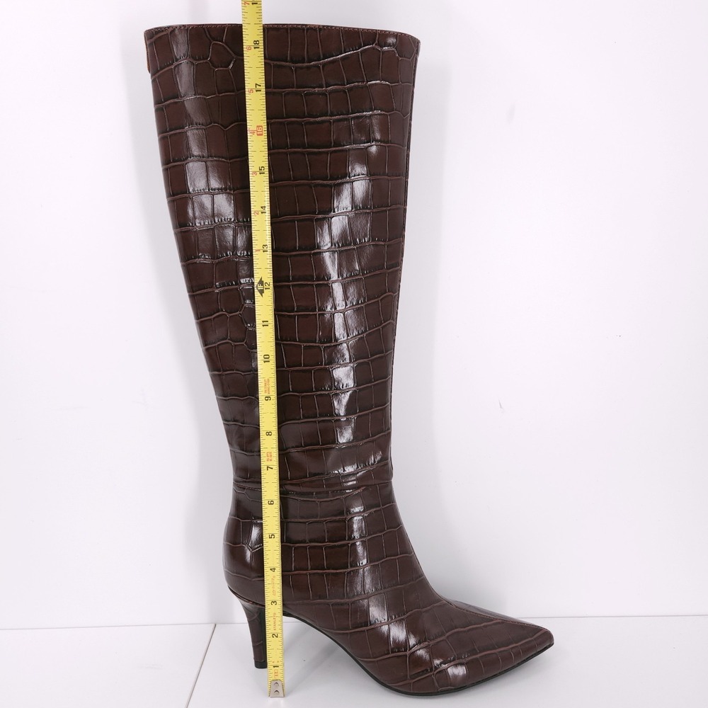 Guess Wayla Dark Brown Knee High Tall Pointed Toe Stiletto Boots Womens Size 8 M - Picture 4 of 15